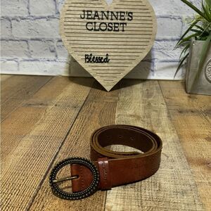 Aeropostale studded brown leather belt